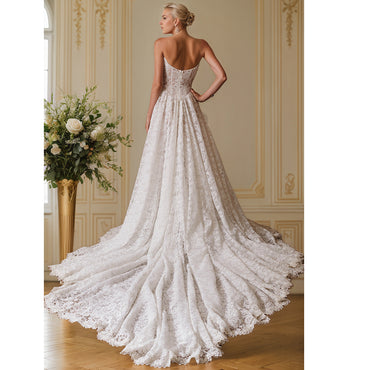 Sweetheart Off Shoulder Lace Wedding Dress A-line Wedding Gowns For Women
