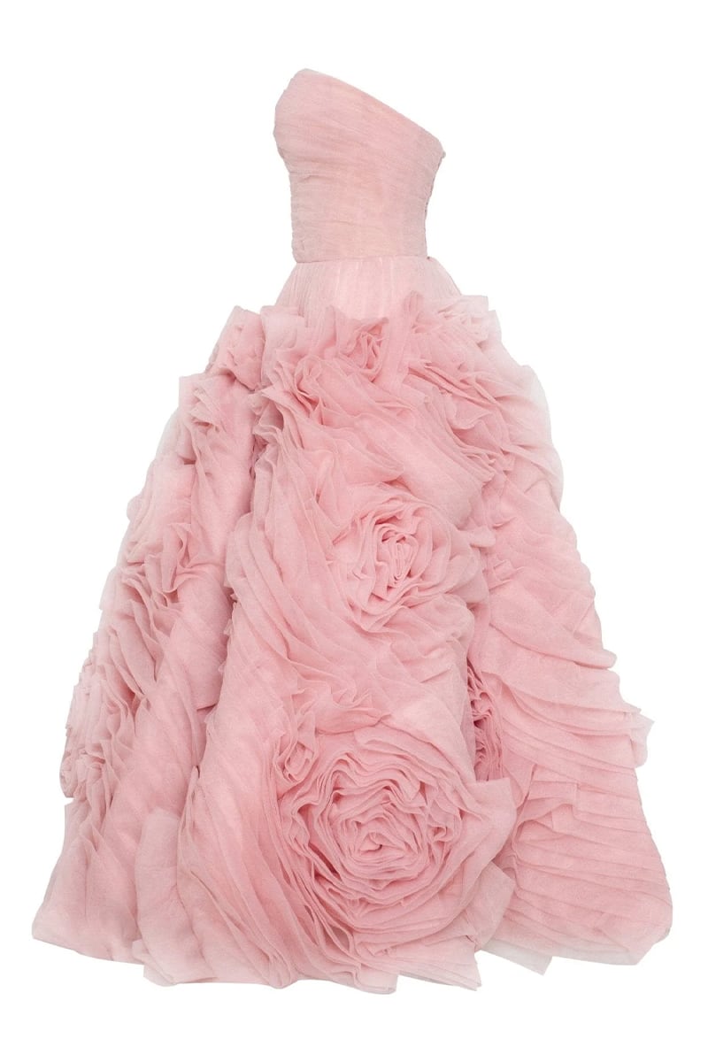 Strapless Tea Length Purple Prom Dresses Tiered Ruffles Holiday Dress