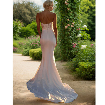 Abiti da sposa sexy a sirena con scollo a cuore Abiti da sposa senza maniche