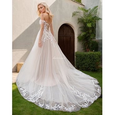 Vinatge Off Shoulder Sweetheart Wedding Dress