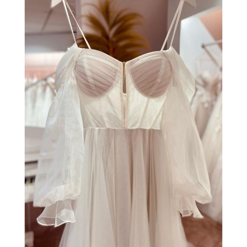 Sexy Sweetheart Wedding Dresses Puffy Sleeveless Off the Shoulder Wedding Gown