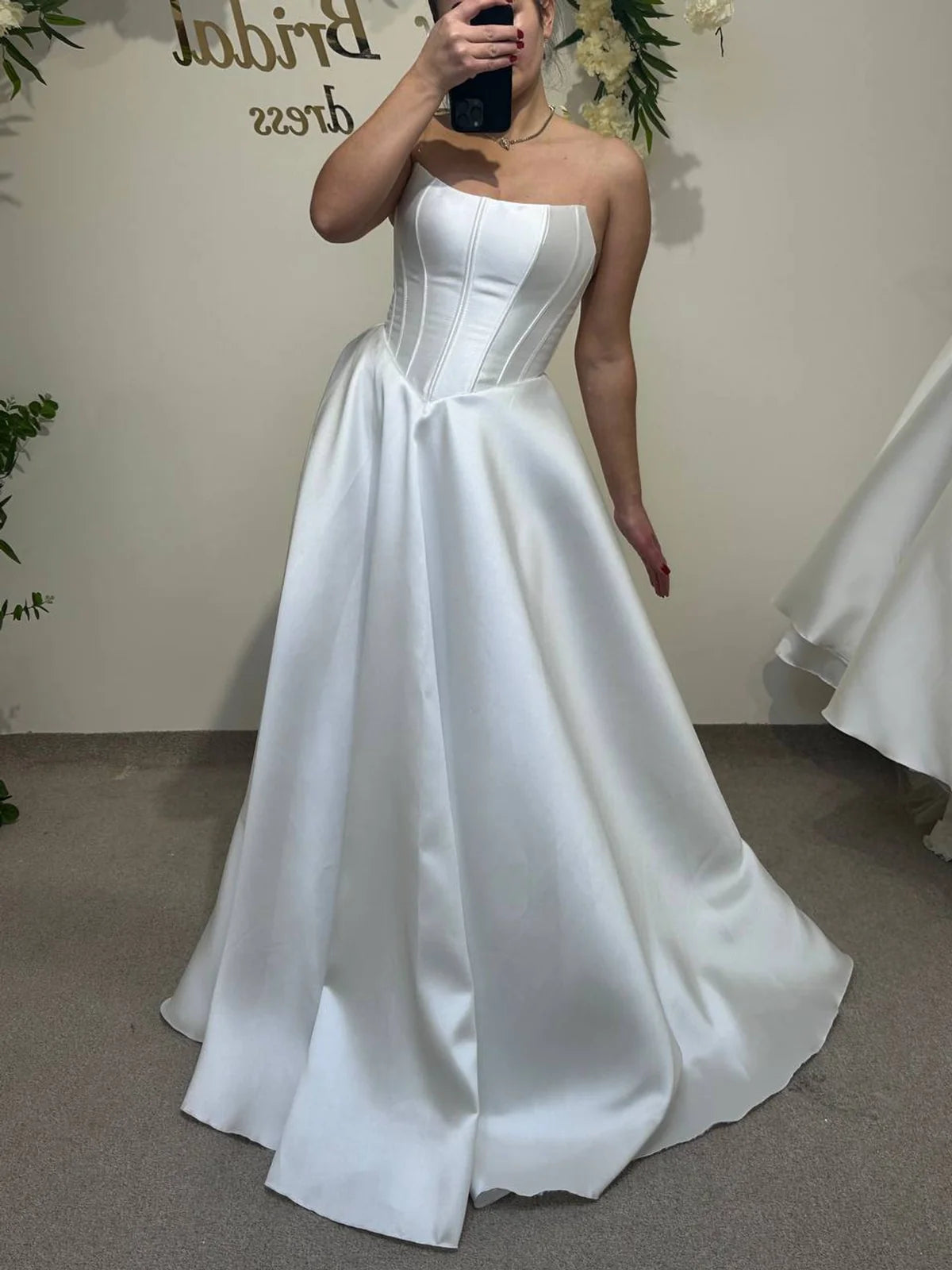Chic Minimalist Soft Mikado Satin Wedding Dress
