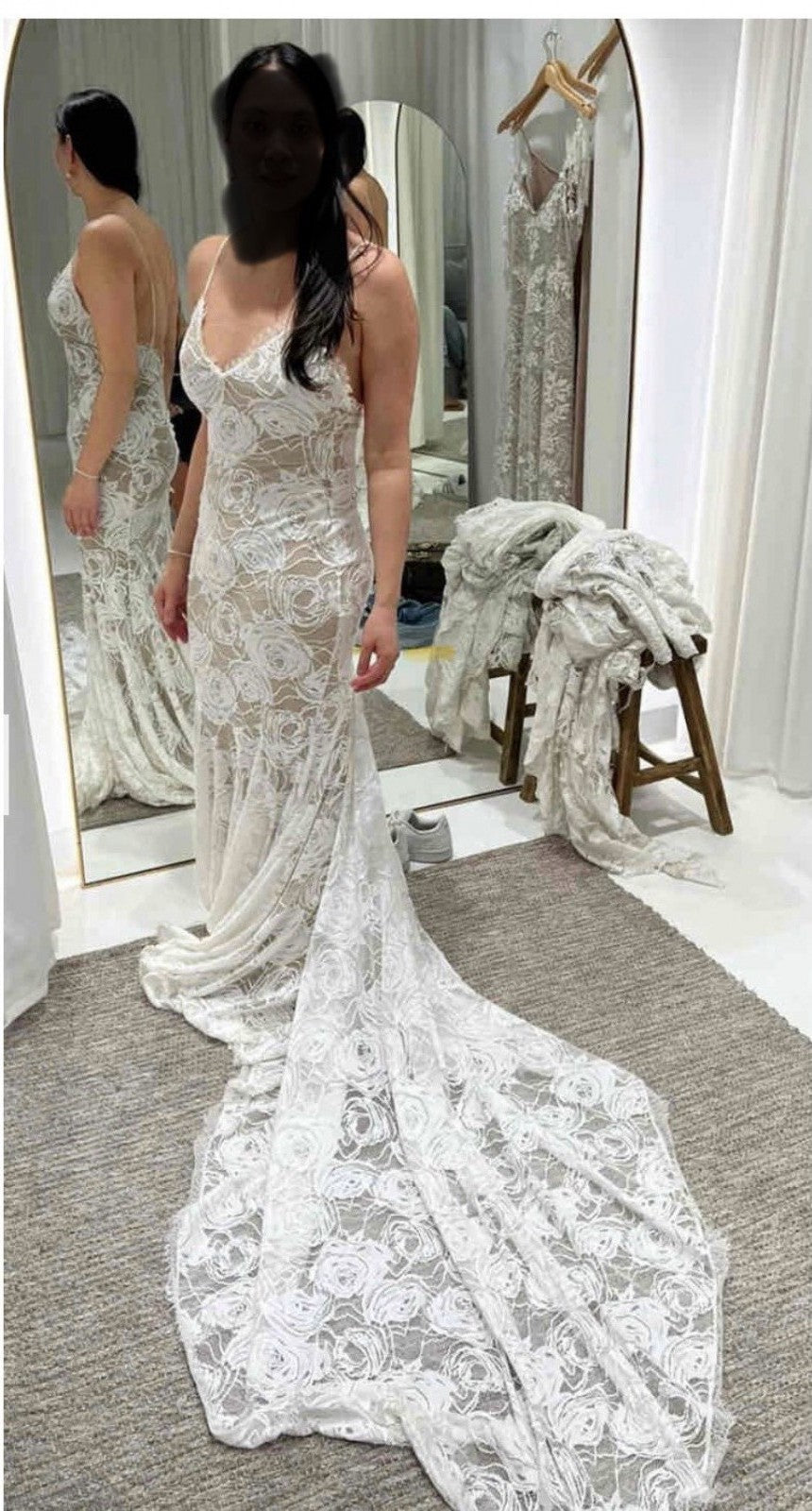 Boho Mermaid Wedding Dresses Spaghetti Straps Lace Backless Beach Sexy V-Neck Bohemian Bridal Gowns