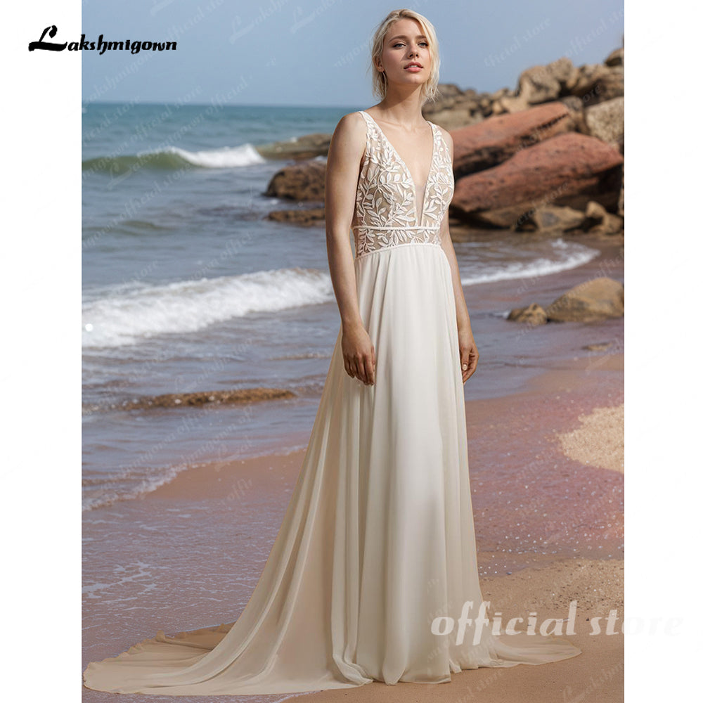 Summer Wedding Dresses Beach Bridal Gowns Boho Lace Bride Dress LAKSHMIGOWN Summer Wedding Dresses Beach Bridal Gowns Boho Lace Bride Dress LAKSHMIGOWN
