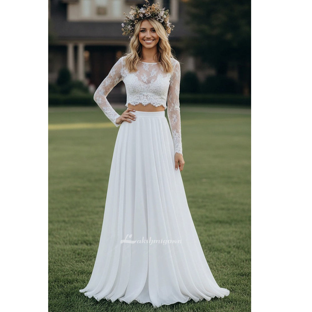 Two-Piece Lace Boho Wedding Dress – LAKSHMIGOWN