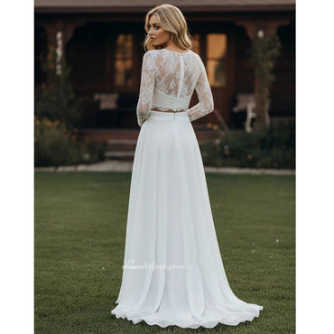 Two-Piece Lace Boho Wedding Dress
