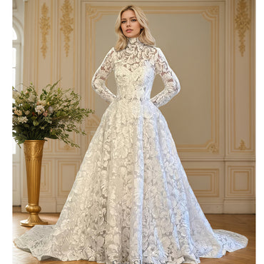High Quality Lace and Bling Bling Bridal  Wedding Dress with Detachable Jacket for Dream Wedding