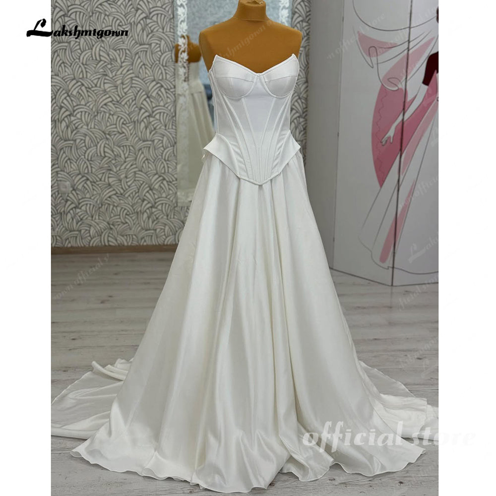 High-Neck Lace Tulle Long Sleeves Wedding Dress