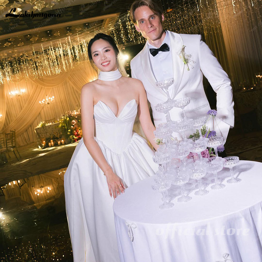 Exquisite Long Wedding Dresses Women's Sexy A Line Sweetheart Bridal Gowns