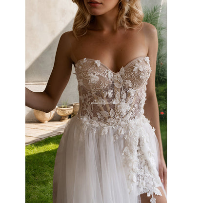 Off the Shoulder Mini Wedding Dresses with Detachable Train