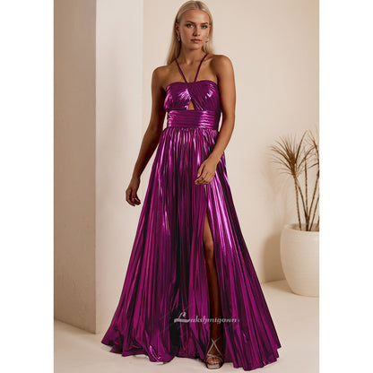 Plus Size Purple Long Formal A Line Prom Dress HCM017