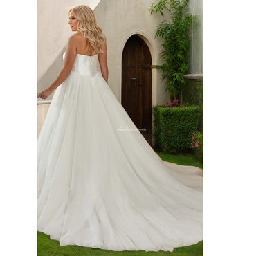 Plus Size Beaded Lace A Line Wedding Dress