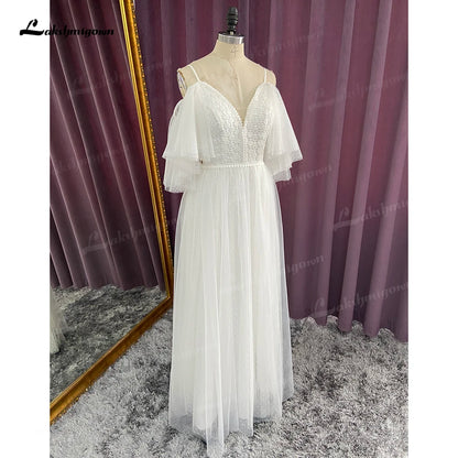 Vestido de novia con apliques de encaje y flores de talla grande con abertura lateral