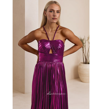 Plus Size Purple Long Formal A Line Prom Dress HCM017