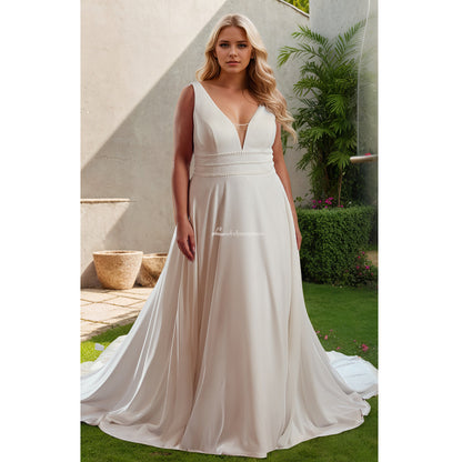 Vestido de novia con apliques de encaje y flores de talla grande con abertura lateral