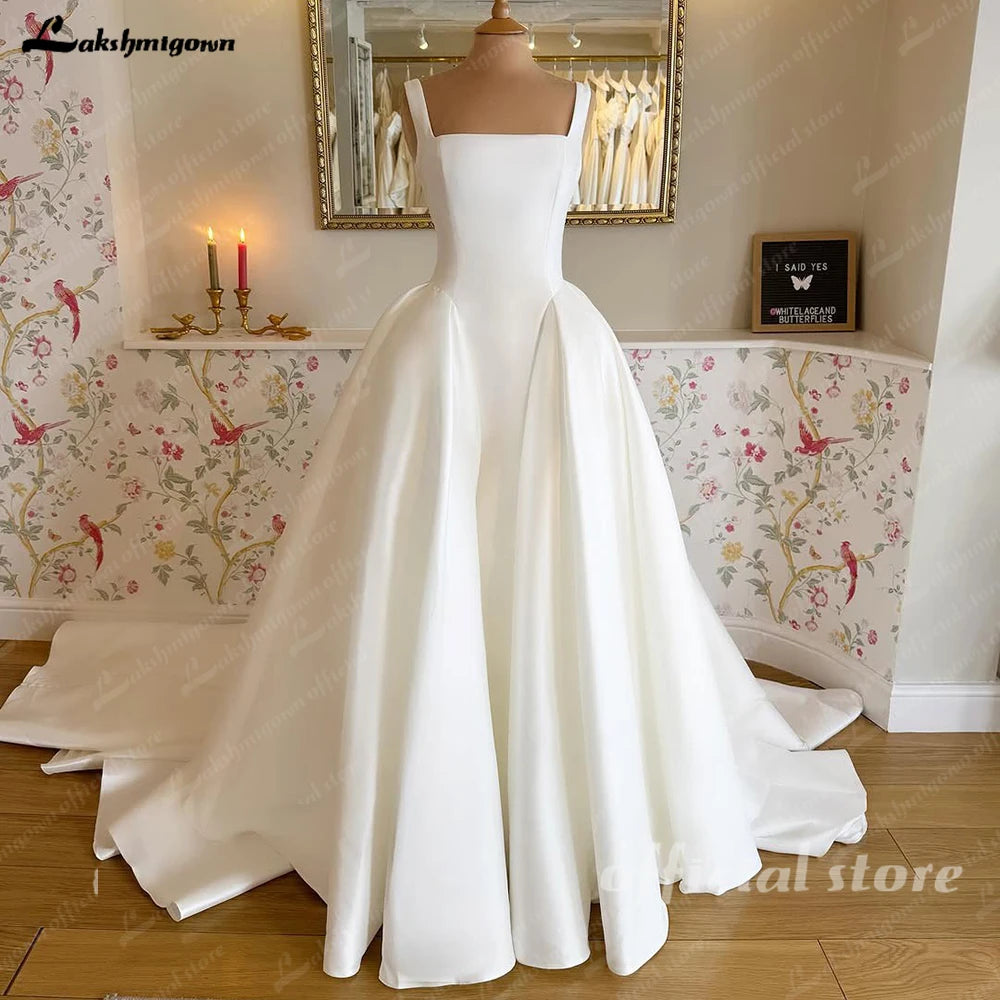 Mikado Satin Wedding Dress With Pockets