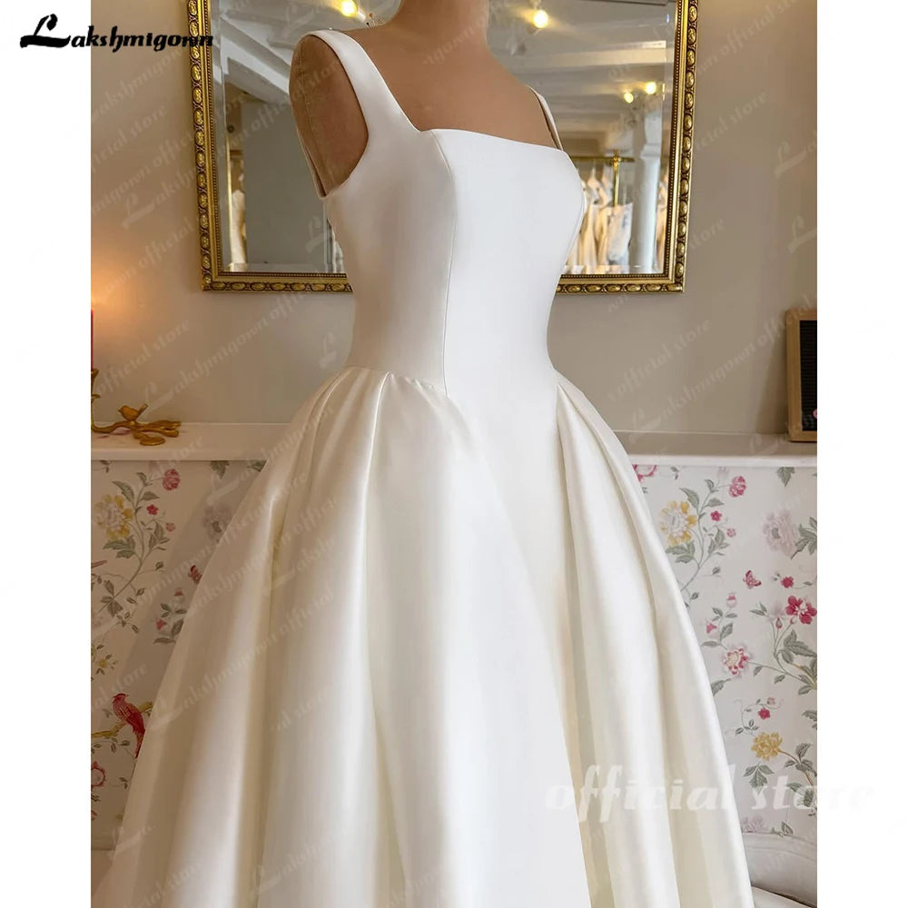 Mikado Satin Wedding Dress With Pockets