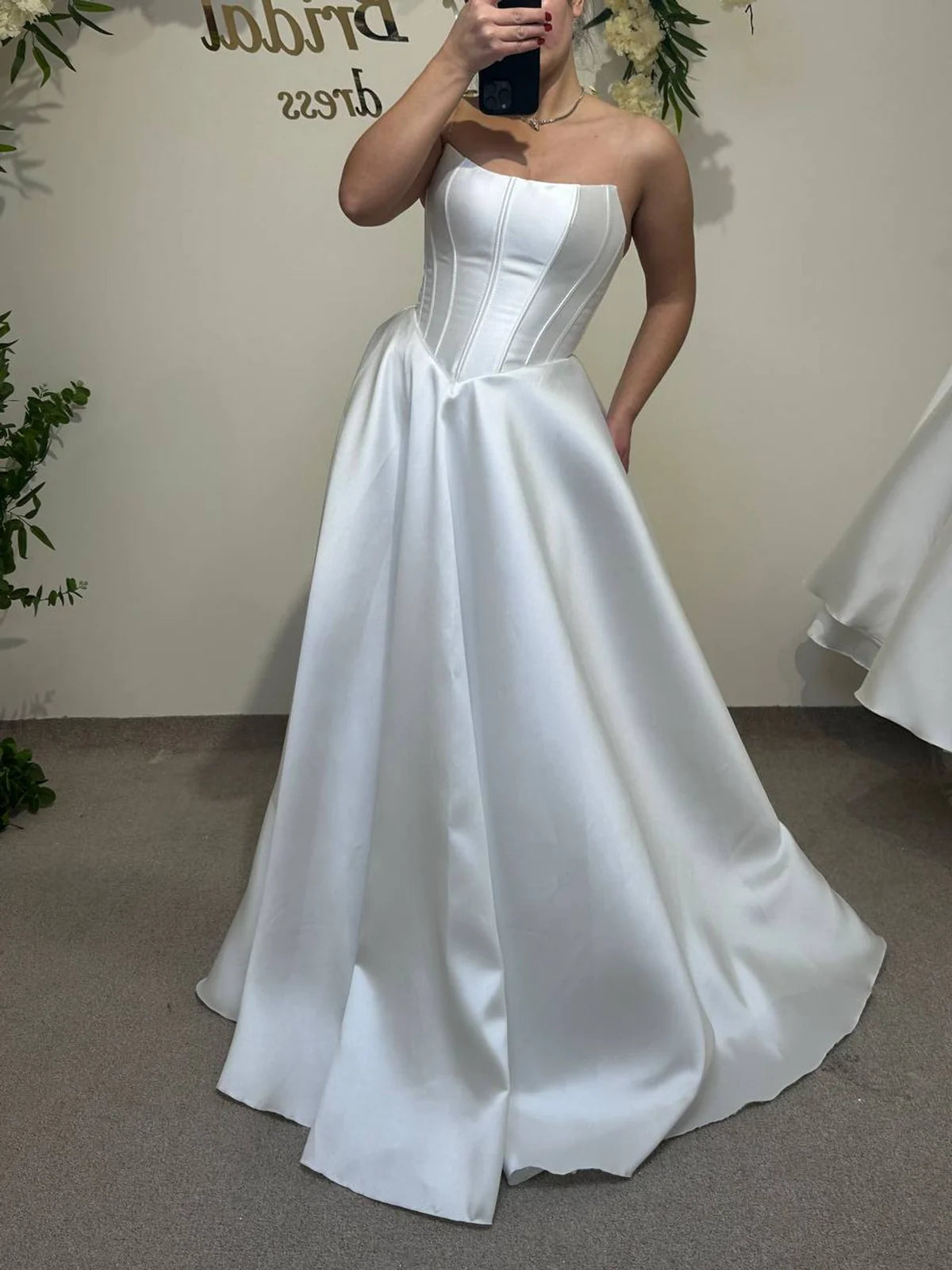 Chic Minimalist Soft Mikado Satin Wedding Dress