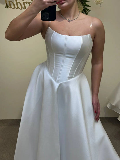 Chic Minimalist Soft Mikado Satin Wedding Dress