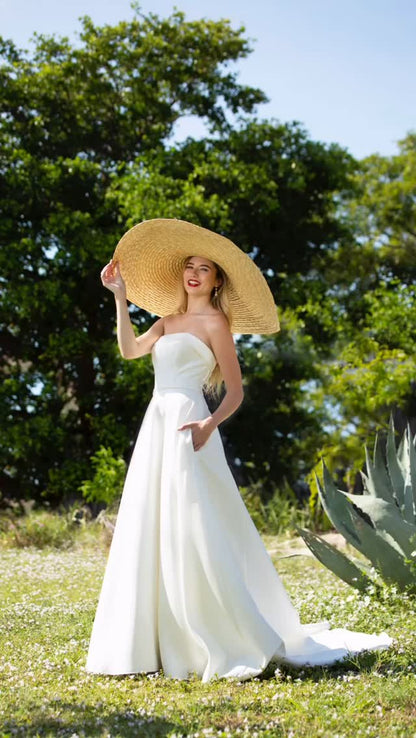 A Line Mikado Satin Wedding Dresses