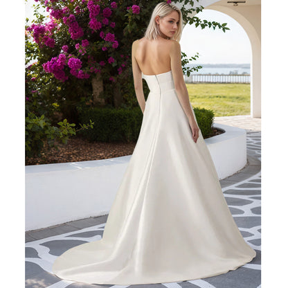 Sweetheart Ball Gown Wedding Dresses with Dectach Skirt Court Train Formal Bridal Gowns