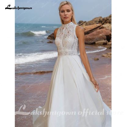 Plus Size Boho V Neck Long Flare Sleeve Lace Appliques Chiffon A Line Wedding Dress