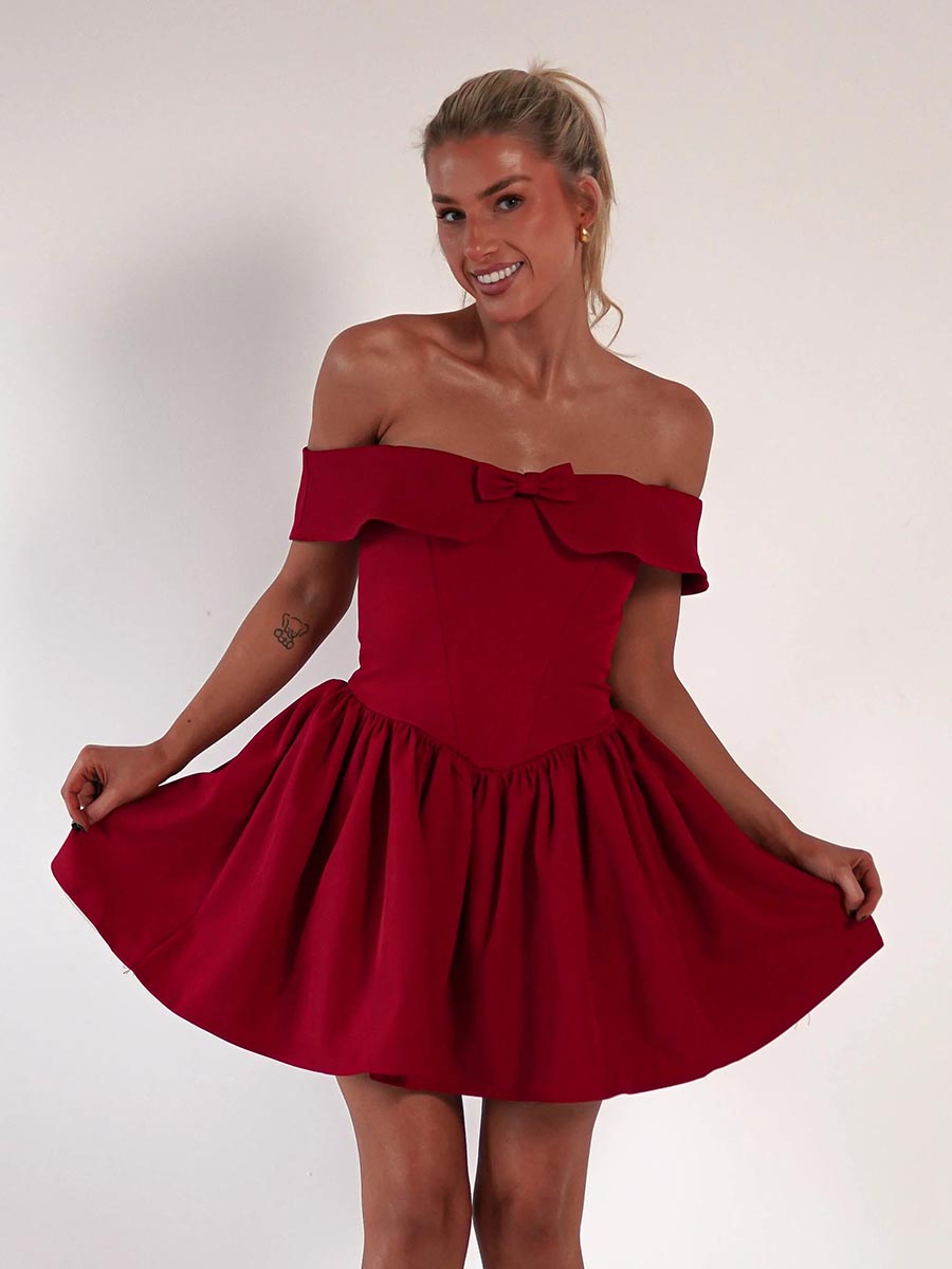 A-Line Off Shoulder Sleek Party Evening Homecoming Dress