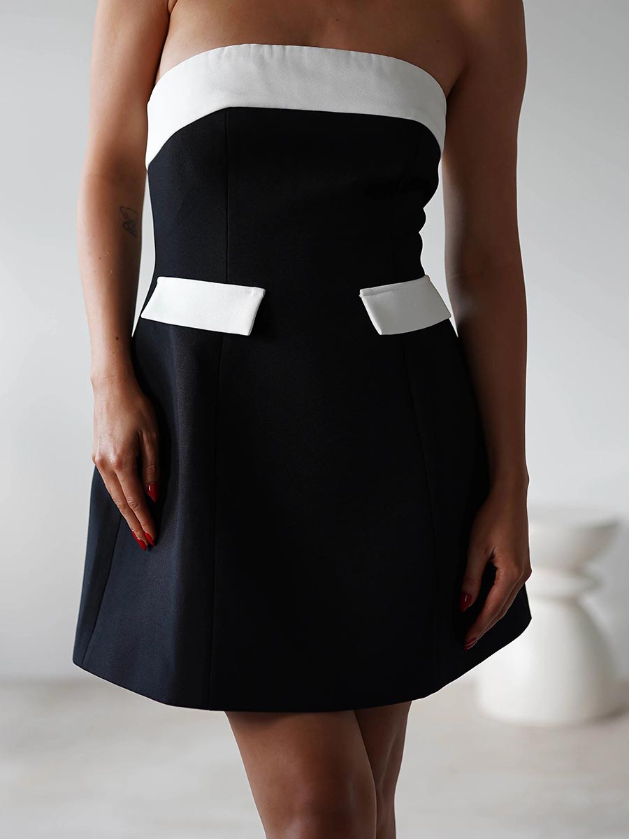 A-Line Strapless Sleek Satin Party Evening Homecoming Dress