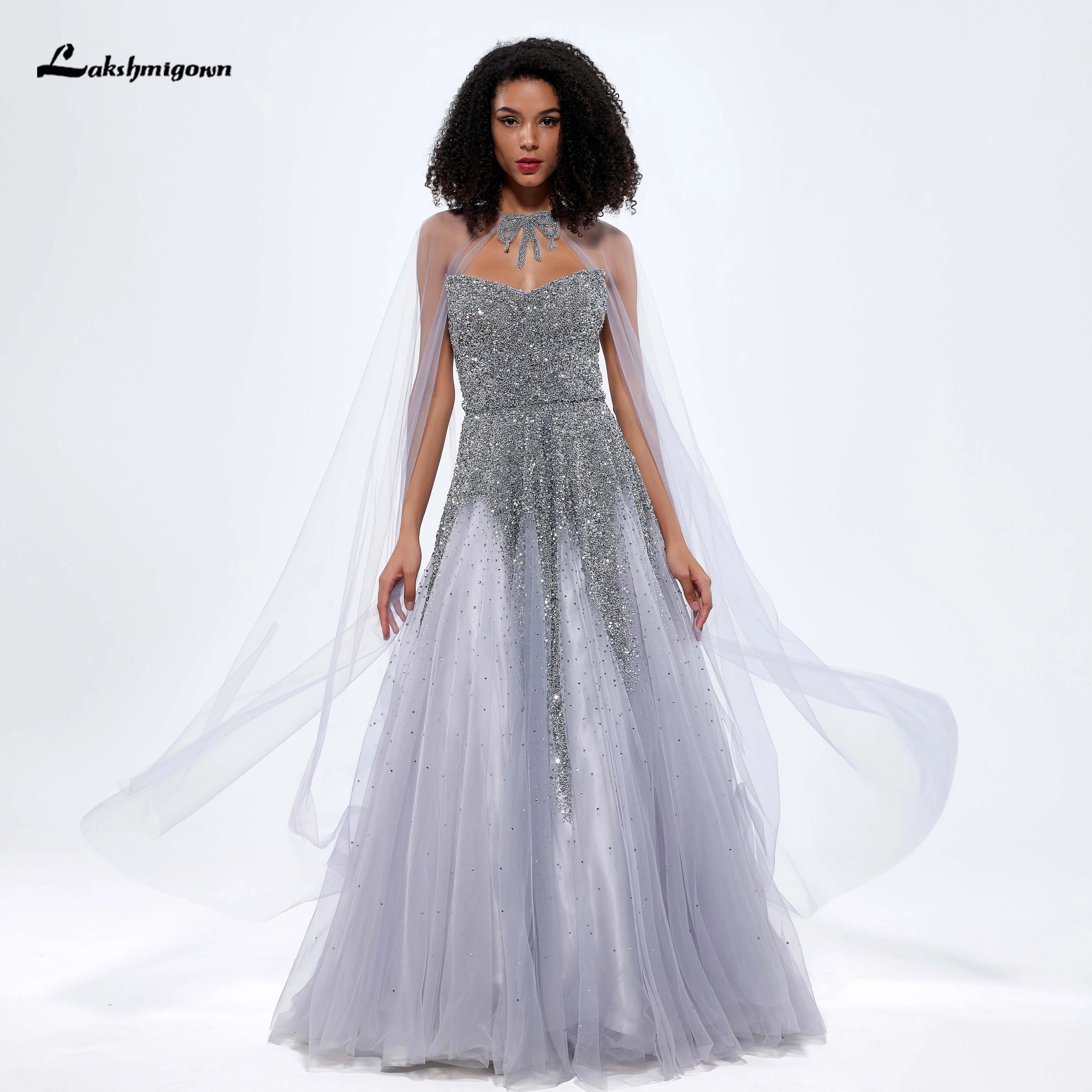 Nude Arabic Evening Dresses Gowns Luxury Cape Sleeves 2022 A-Line Bead –  Chellen-prom