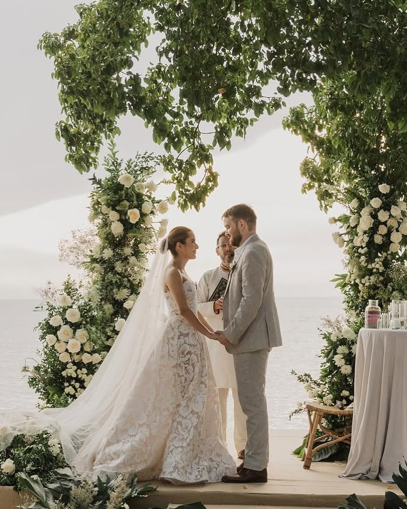 A Line Boho Full Lace Wedding dress