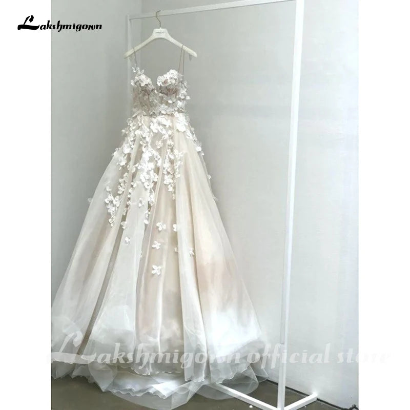 Vintage Wedding Dresses with flowers sweetheart A-line Bridal Dresses Sexy Wedding Gowns Robe de mariee